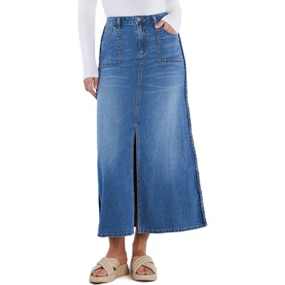 WASH LAB DENIM WASH LAB DENIM BRAIDED DENIM MAXI SKIRT