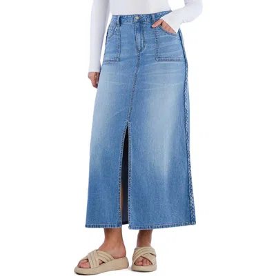 WASH LAB DENIM WASH LAB DENIM BRAIDED DENIM MAXI SKIRT