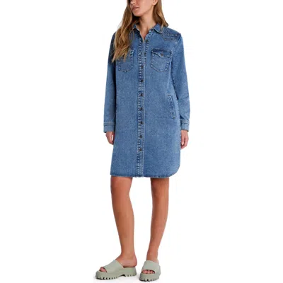 WASH LAB DENIM WASH LAB DENIM CHOICE LONG SLEEVE DENIM SHIRTDRESS