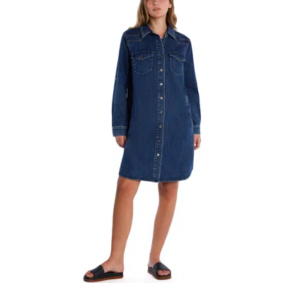 WASH LAB DENIM WASH LAB DENIM CHOICE LONG SLEEVE DENIM SHIRTDRESS