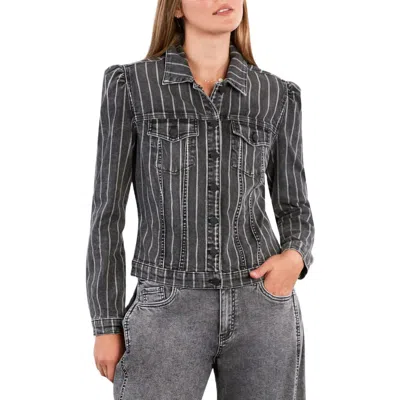 WASH LAB DENIM WASH LAB DENIM LUNA PUFF SHOULDER DENIM JACKET