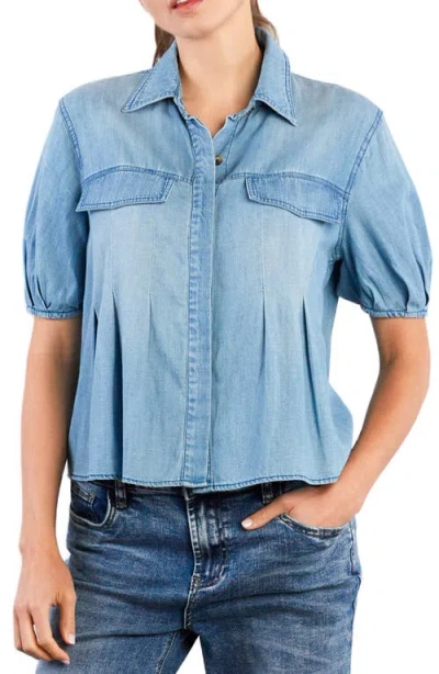 WASH LAB DENIM WASH LAB DENIM PINCESS PLEATED SHIRT