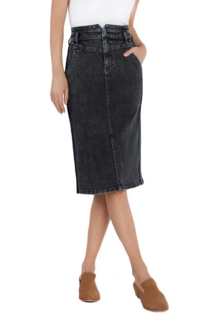 WASH LAB DENIM WASH LAB DENIM VICTORIOUS HIGH WAIST DENIM PENCIL SKIRT