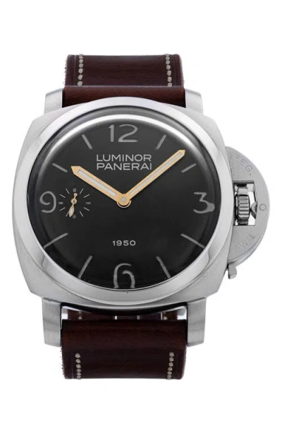 WATCHFINDER & CO. WATCHFINDER & CO. PANERAI PREOWNED 2004 LUMINOR 1950 PAM00127 LEATHER STRAP WATCH, 47MM