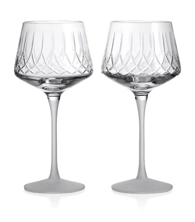 WATERFORD SET OF 2 CRYSTAL LISMORE ARCUS WINE GLASSES