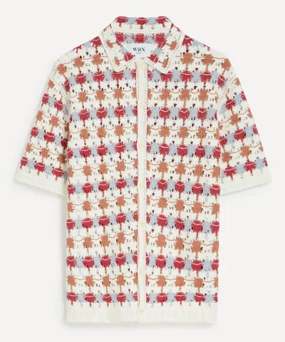 WAX LONDON WAX LONDON MENS PORTO MULTICOLOUR SPLASH CROCHET SHIRT