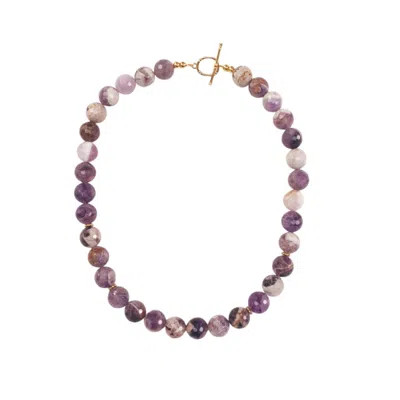 WAY TO CHIC WOMEN'S PURPLE AMETHYST NECKLACE WITH TOGGLE CLASP