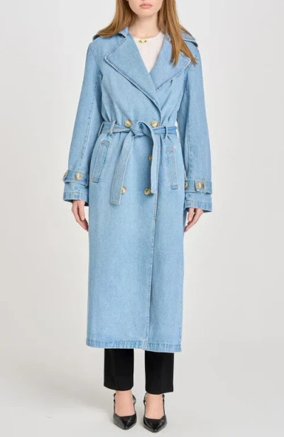 WAYF WAYF DENIM TRENCH COAT