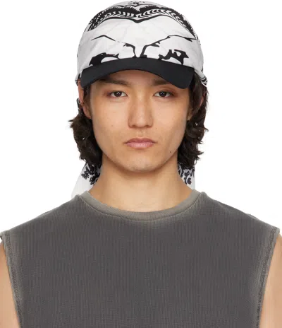 WE11 DONE BLACK & WHITE BANDANA SCARF CAP