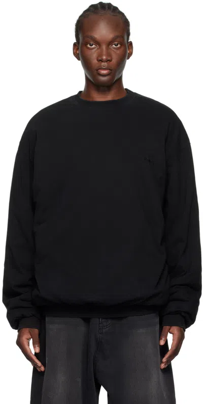 WE11 DONE BLACK PADDED SWEATSHIRT