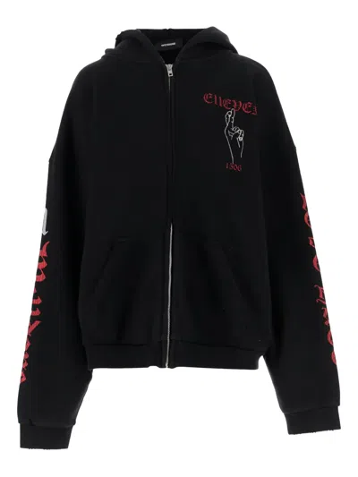 WE11 DONE GRAPHIC-PRINT ZIP-UP HOODIE