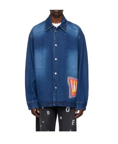 WE11 DONE LOGO PAINTED DENIM JACKET