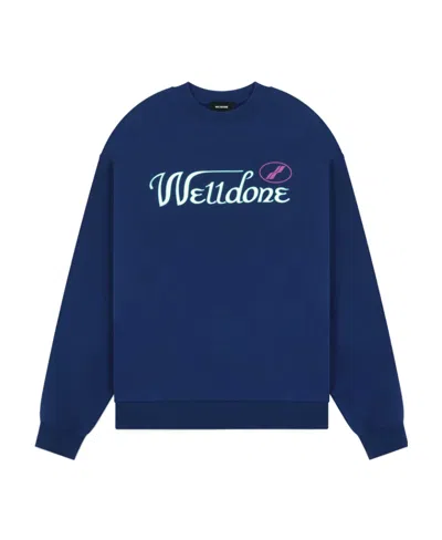 WE11 DONE LOGO-PRINT COTTON SWEATSHIRT