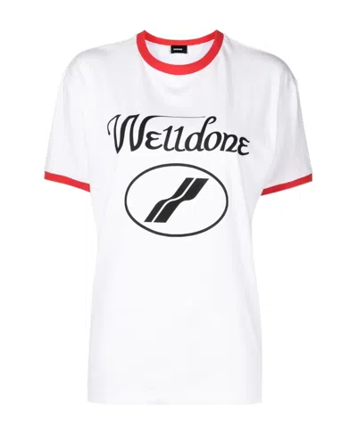 WE11 DONE LOGO-PRINT CREW-NECK T-SHIRT