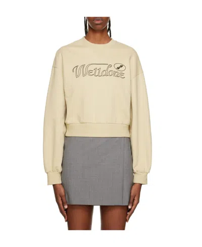 WE11 DONE LOGO-PRINT CROPPED SWEATSHIRT