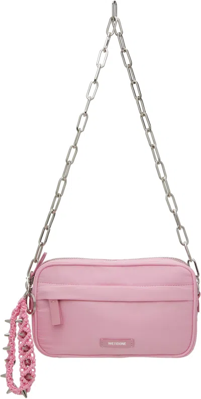 WE11 DONE PINK WRISTLET MINI BAG