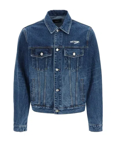 WE11 DONE WAVE LOGO-PRINT TRUCKER JACKET