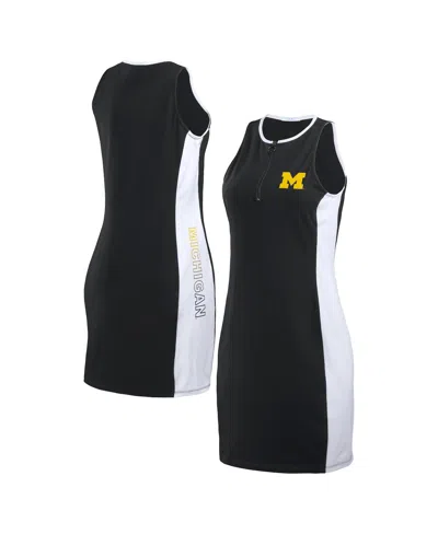 WEAR BY ERIN ANDREWS WOMEN'S BLACK MICHIGAN WOLVERINES BODYFRAMING TANK DRESS