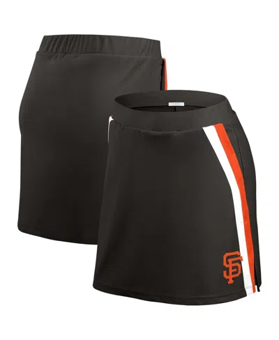 WEAR BY ERIN ANDREWS WOMEN'S BLACK SAN FRANCISCO GIANTS STRIPES SKIRT