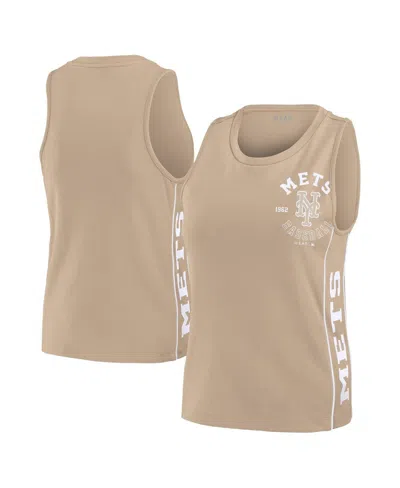 WEAR BY ERIN ANDREWS WOMEN'S TAN NEW YORK METS TONAL TANK TOP