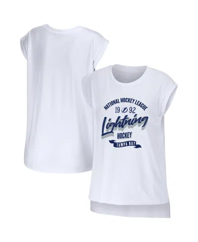 WEAR BY ERIN ANDREWS WOMEN'S WEAR BY ERIN ANDREWS WHITE TAMPA BAY LIGHTNING DOMESTIC TANK TOP