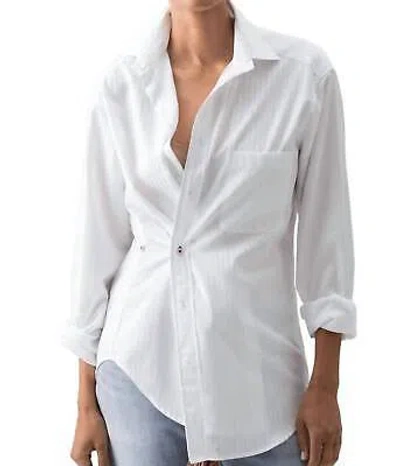 WEARCISCO WEARCISCO CRISP MEN'S SHIRT IN TONAL WHITE STRIPE - SIZE XS/S