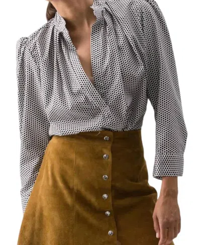 WEARCISCO PUFF SHIRT IN BLACK/WHITE POLKA DOT