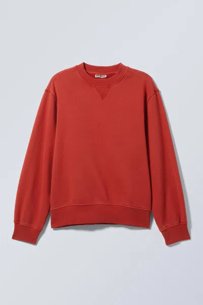 WEEKDAY CROPPED COTTON FLEECE SWEATSHIRT