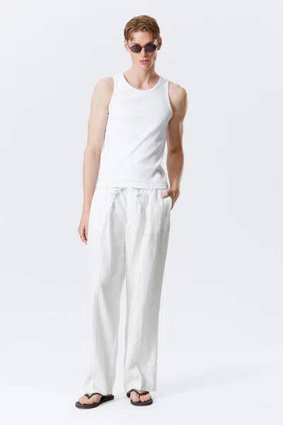WEEKDAY LOOSE FIT STRAIGHT LEG LINEN TROUSERS