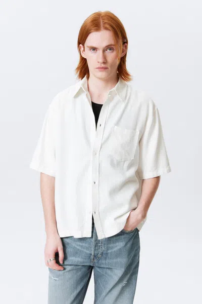 WEEKDAY RELAXED SHORT-SLEEVED LINEN-BLEND SHIRT