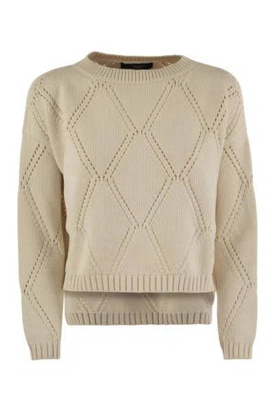 WEEKEND MAX MARA WEEKEND MAX MARA ABBOZZI - OVERSIZE COTTON LOZENGE SWEATER