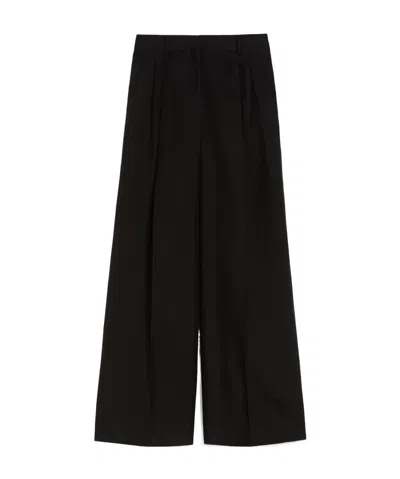 WEEKEND MAX MARA VISCOSE AND LINEN WIDE TROUSERS