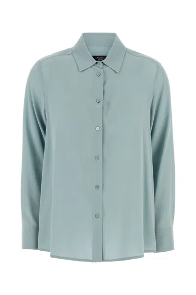 WEEKEND MAX MARA LIGHT BLUE SILK ALMINA SHIRT