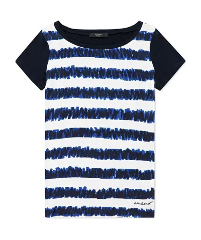 WEEKEND MAX MARA ROUND COLLAR PRINTED T-SHIRT