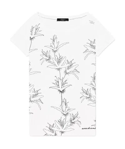 WEEKEND MAX MARA ROUND COLLAR PRINTED T-SHIRT