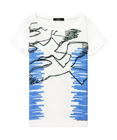 WEEKEND MAX MARA PRINTED T-SHIRT WITH ROUND NECK
