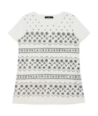 WEEKEND MAX MARA ROUND COLLAR PRINTED T-SHIRT