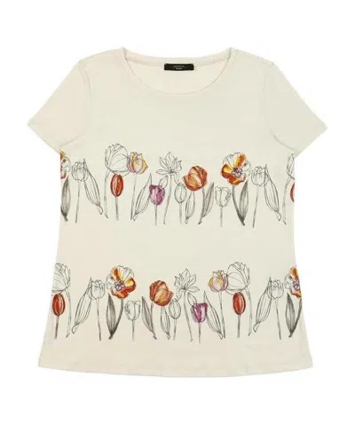 WEEKEND MAX MARA ROUND COLLAR PRINTED T-SHIRT