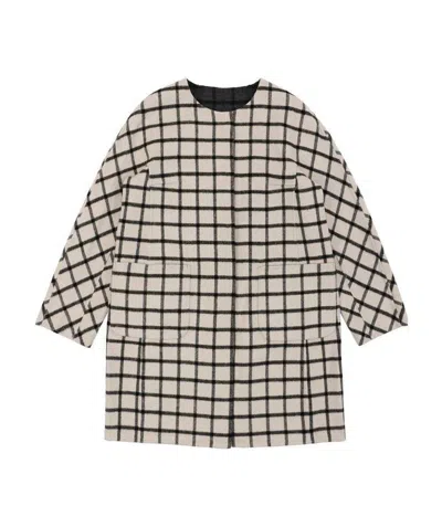WEEKEND MAX MARA ROUND-NECKED PLAID COAT