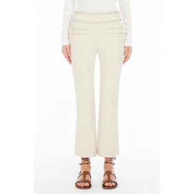 WEEKEND MAX MARA WEEKEND MAX MARA STUDDED STRETCH COTTON ANKLE PANTS