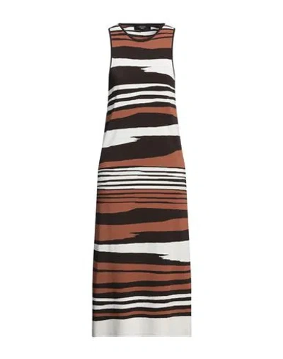 WEEKEND MAX MARA WEEKEND MAX MARA WOMAN MIDI DRESS BROWN SIZE XL VISCOSE, POLYESTER