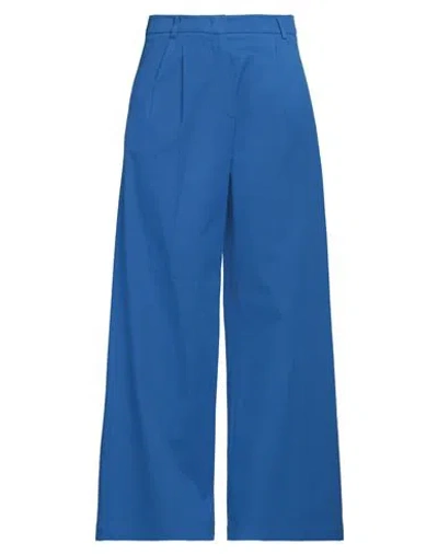 WEEKEND MAX MARA WEEKEND MAX MARA WOMAN PANTS BRIGHT BLUE SIZE 10 COTTON, ELASTANE