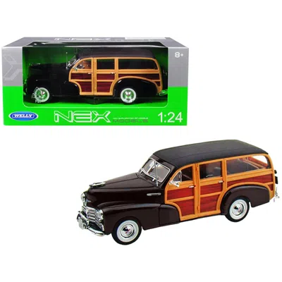 WELLY 1948 CHEVROLET WOODY FLEETMASTER DARK BROWN 1-24 DIECAST MODEL CAR