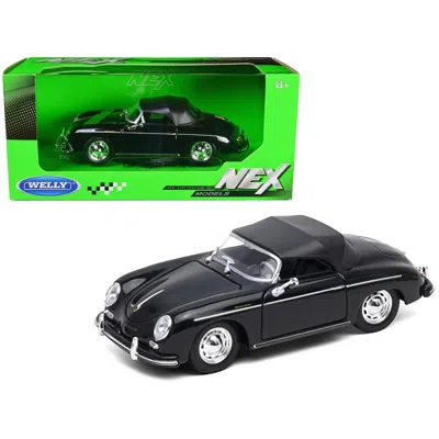WELLY PORSCHE 356A SPEEDSTER SOFT TOP NEX MODELS SERIES 1-24 SCALE DIECAST MODEL CAR BLACK