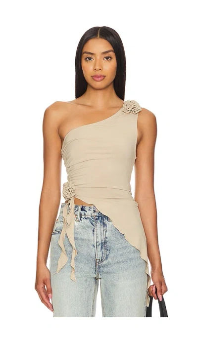 WEWOREWHAT AYSMMETRICAL ROSE TOP