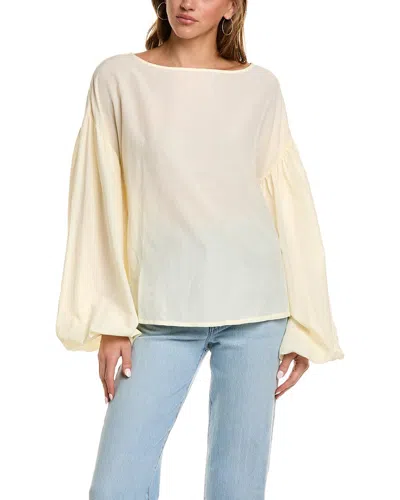 WEWOREWHAT BILLOW SLEEVE BOAT NECK TOP