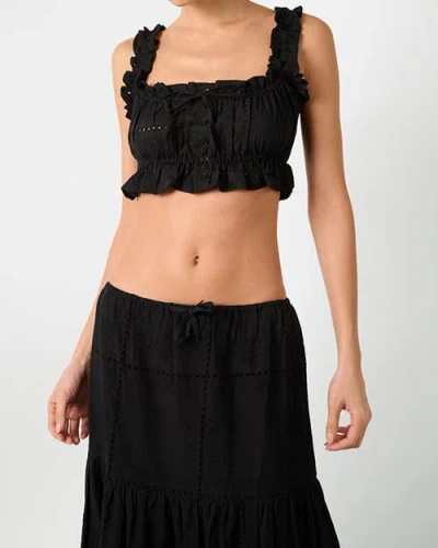 WEWOREWHAT WEWOREWHAT RUFFLE BUTTON CROP TOP