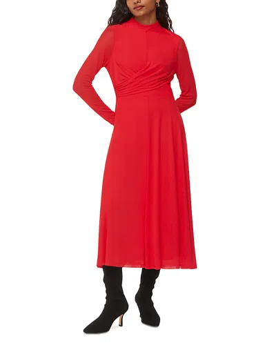 WHISTLES PETITE ARABELLA RUCHED MESH DRESS