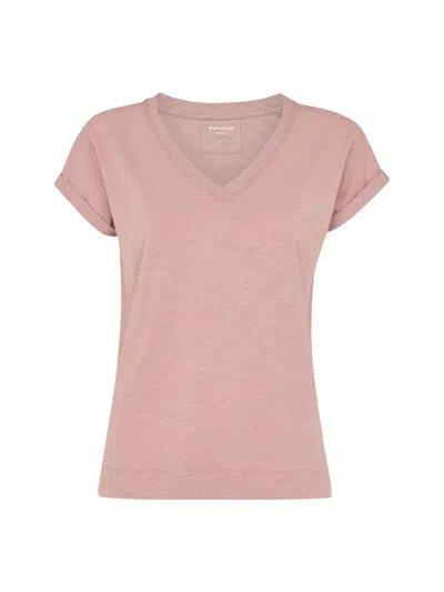 WHISTLES WOMENS WILLA V NECK CAP SLEEVE TEE