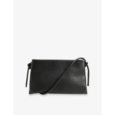 WHISTLES WOMENS BLACK AMITY LEATHER SHOULDER BAG